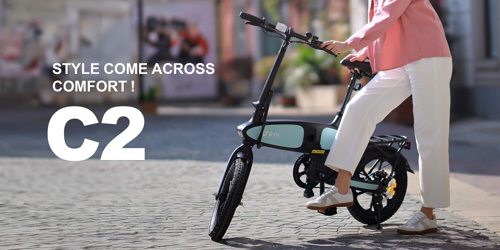 DYU C2 Adult Electric Bicycle, 250W city ebike, 48V 7.5AH E-bike, 16  Tire Foldable Electric Bike