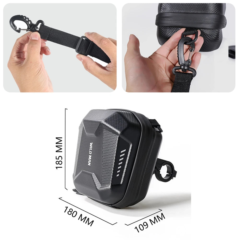 WILD MAN Front Tube Cycling Bag Multifunctional Bike Hard Shell Phone Case Large Capacity Reflective Pattern Bicycle Assessoires