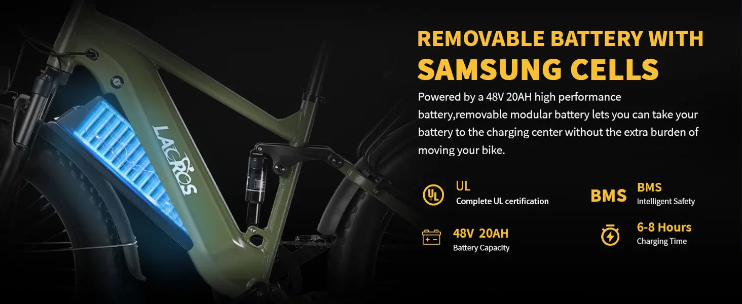 Lacros Thunder adult E-bike，750W city ebike，48V20AH Electric Bicycle，26 Fat Tire E-Mountain bike