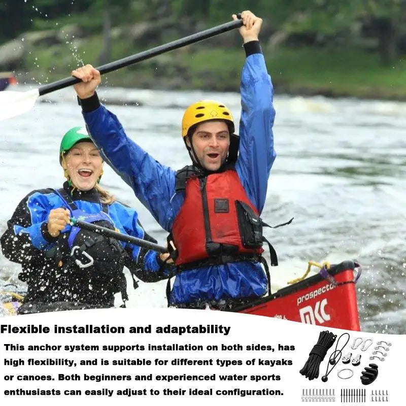 Kayak Anchor Trolley Kit Anchor System for Kayak Canoes Boat Kayak Hardware Eyes Wellnuts Screws Kayak Accessories for Kayak