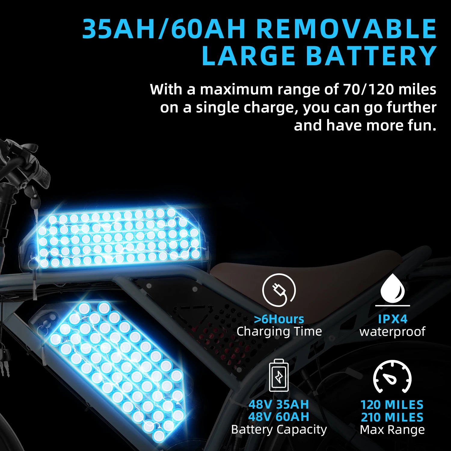 DEEPOWER QS7 Max Electric Bicycle 2000W Brushless Motors MTB E-bike 48V 35AH Lithium Battery Speed 50Km/h Adult Off Road Ebike