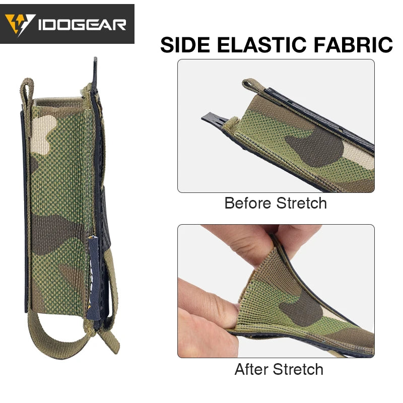 IDOGEAR Carbon Fiber Tactical Mag Pouch 9mm Single Carrier MOLLE Compatible Quick Drain Anti-slip Lightweight  IG-BG3589