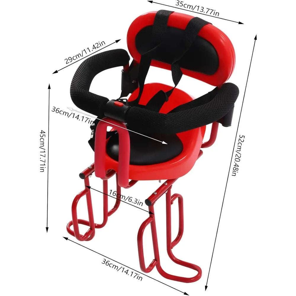 Rear Child Back-Mounted Bike Seat Portable Baby Safety Rear Seat with Soft Cushion with Safety Belt for Adult Bike