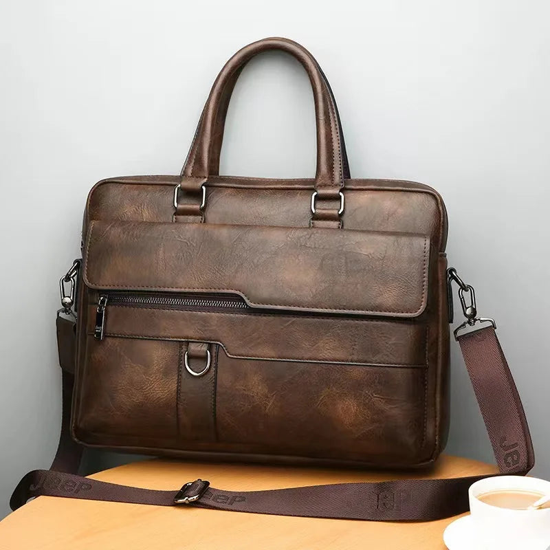 Men Genuine Leather Handbags Casual Leather Laptop Bags Male Business Travel Messenger Bags Men's Crossbody Shoulder Bag