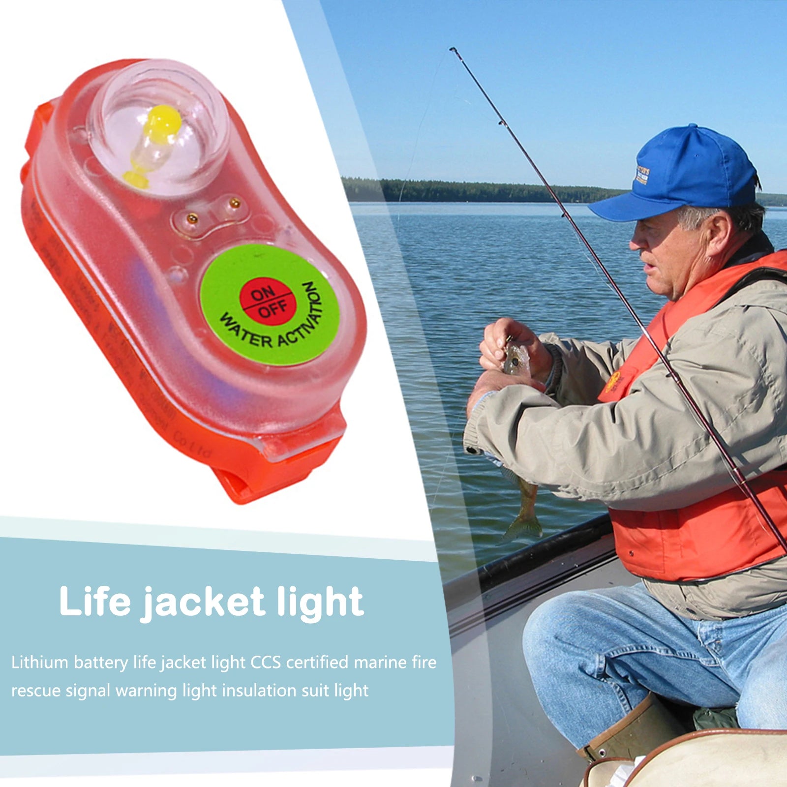 2-10Pcs LED Life Jacket Light Energy-Efficient Waterproof Emergency Signal Light Easy Operation Lightweight Outdoor Accessories