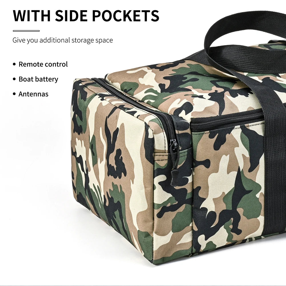 Fishing Boat Storage Bag Water Repellent Fishing Tackle Bag Double Zipper Bait Boat Storage Bag with Handle Fishing Equipment