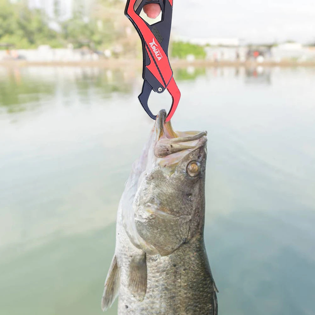 Multifunctional Fish Grip Fish Lip Gripper Aluminum Alloy Fishing Pliers One Hand Operation Anti Slip Fishing Grab Tool