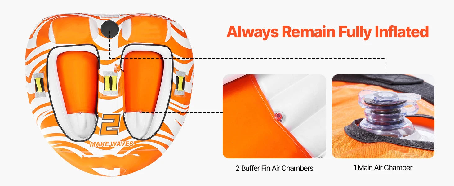 SucceBuy Towable Tubes for Boating 2Person Inflatable Boat Tubes 340lbs Water Sport Tubes for Boat to Pull-with 840D Full Nylon