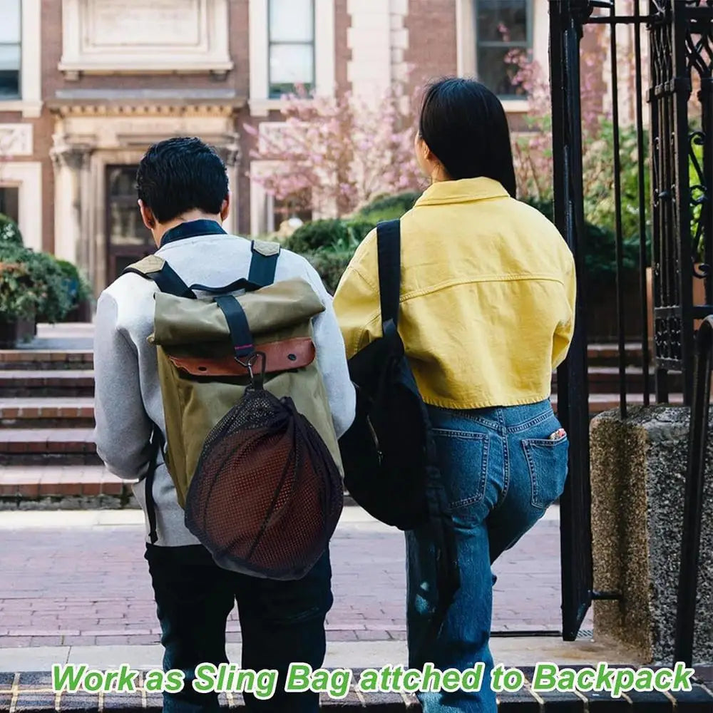 New Portable Basketball Backpack Outdoor Sports Mesh Carry Bag Football Soccer Volleyball Traveling Gym Yoga Single Ball Bag