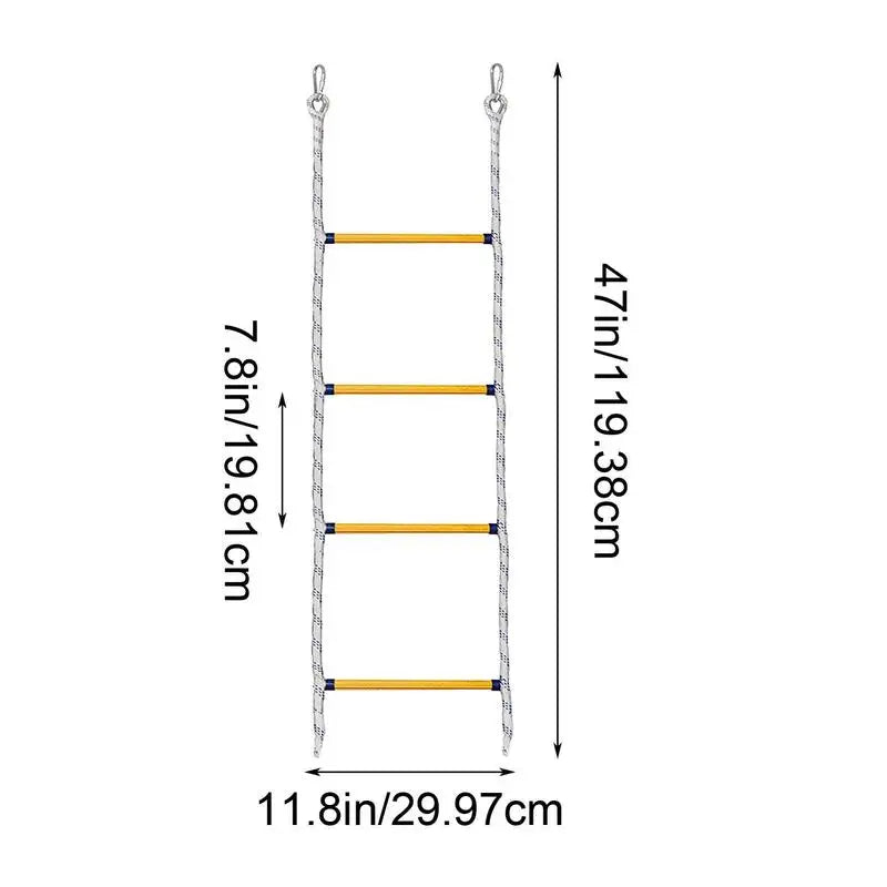 4 Layer Portable Soft Rope Ladder Nylon Inflatable Boat Boarding Steps Reusable Yacht Side Hanging Ladder for Kayak Canoe