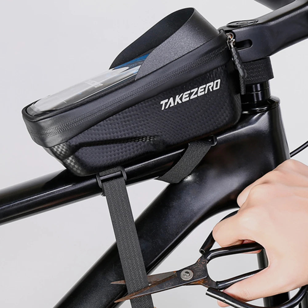 Touch Screen Bicycle Frame Top Tube Bag Light Barrier Waterproof Bike Pouch Phone Case Hard Shell Case Cycling Accessories