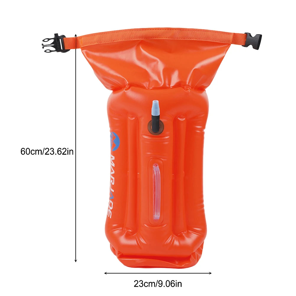 Inflatable Open Swimming Buoy PVC Tow Float Dry Bag Thickened Float Airbag With Strap Double Air Bag With Waist Belt For Sports