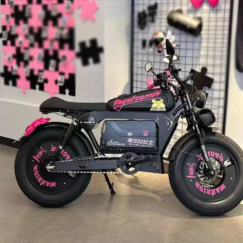 EBIK Black Warrior 3000W Motorcycle 60V 45AH ebike Adult Highway Electric Bike 20-inch Off-Road Fat Tires Suitable for Desert Mo