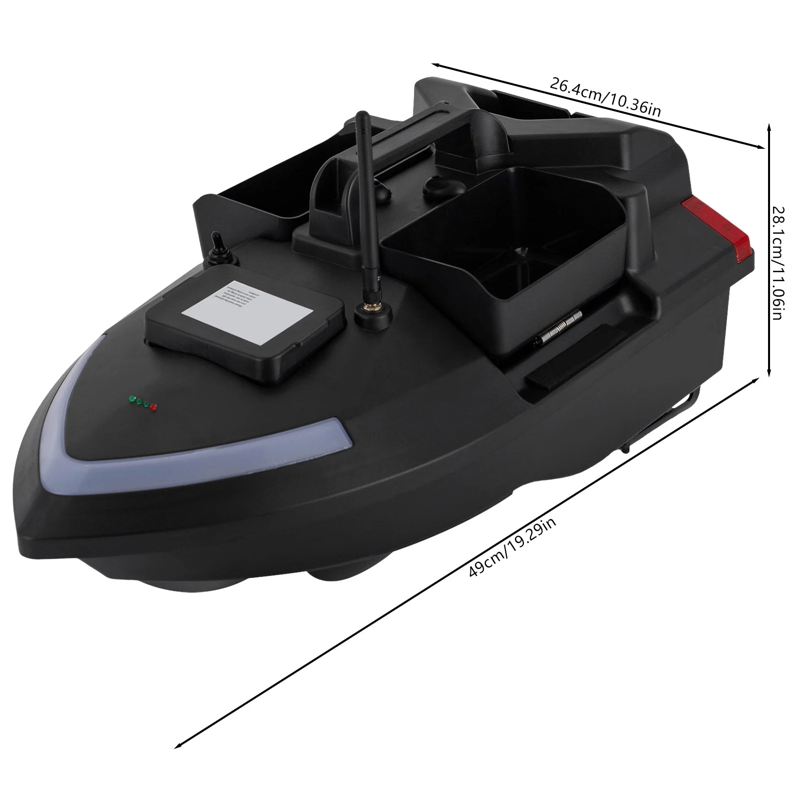 Rechargeable Fishing Bait Boat 500m Remote Control GPS Bait Boat Fish Finder with 1 Charger 2kg Load
