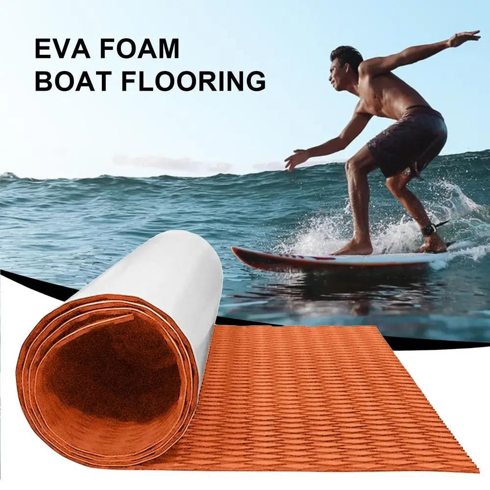 Surf Traction Pad Deck Grip Mat EVA Foam Boat Deck Mat Self-Adhesive Trimmable Sheet Anti Skid Watercraft Water Sport Flooring