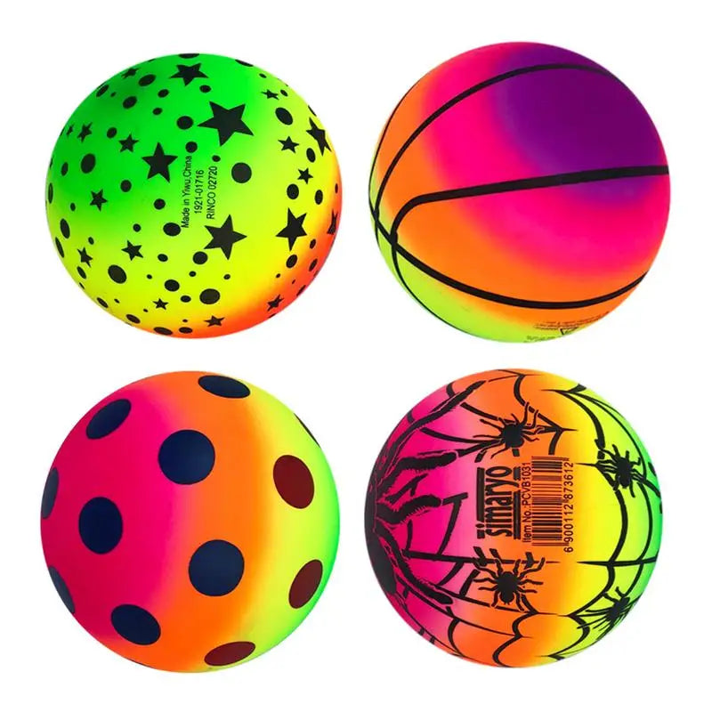6 Inch Playground Ball Colorful Inflatable Beach Balls Rainbow PVC Sports Kickball Kids Handball For Indoor And Outdoor
