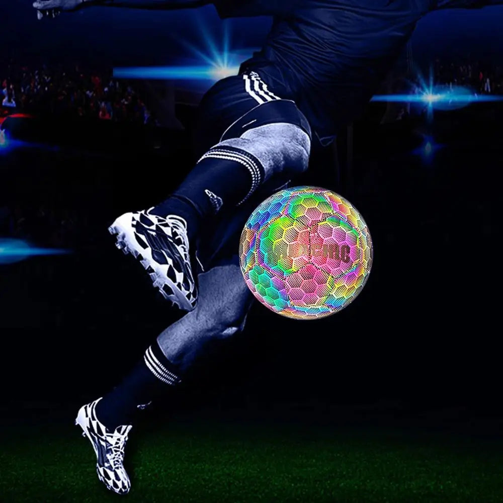 Reflective Soccer Ball Luminous Footballs Night Glowing Soccer 4/5 Ball Light Up Training Football Match Ball For Kids Children