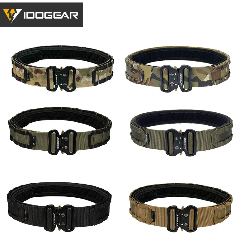 IDOGEAR 2 inch Tactical Belt Combat Quick Release Buckle MOLLE  Hunting Combat Belt Durable 3414