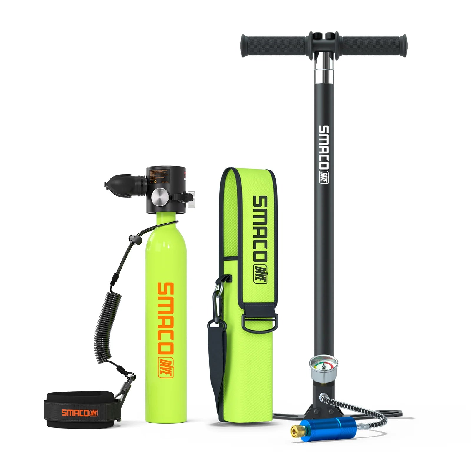 SMACO S300 Plus Mini Scuba Tank 0.5L Portable Mini Diving Tank Reusable Pony Bottle up to 10 Minutes Dive Time Backup Diving Air
