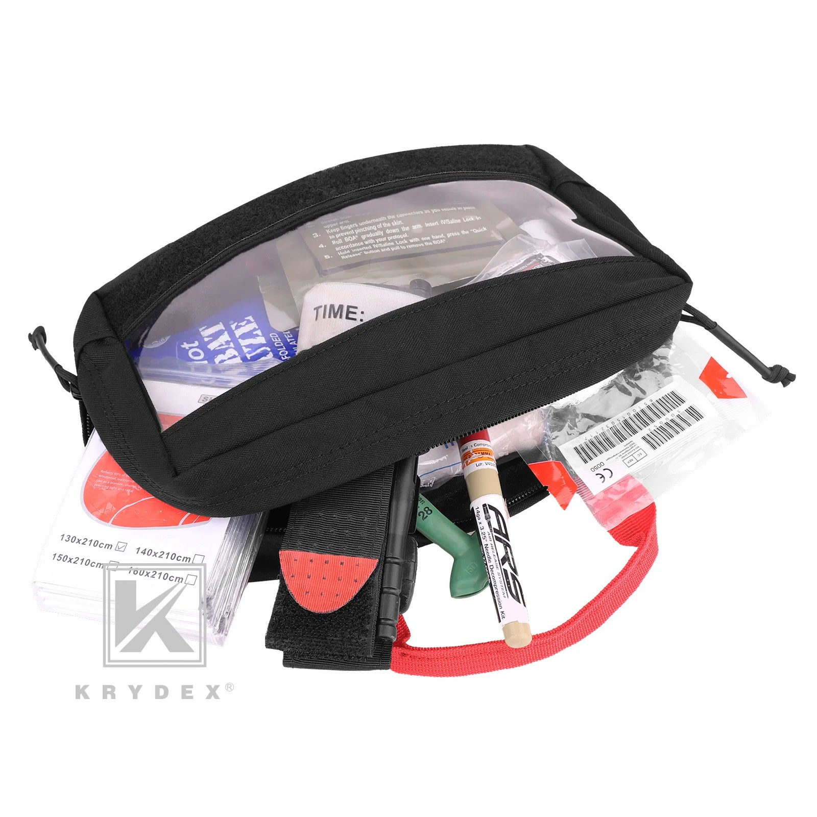 KRYDEX S/L Clear Top Inser for D3 First Aid Bag for Camping Travel Medical Storage Case Bagr Outdoor Survival Medical Kit Empty