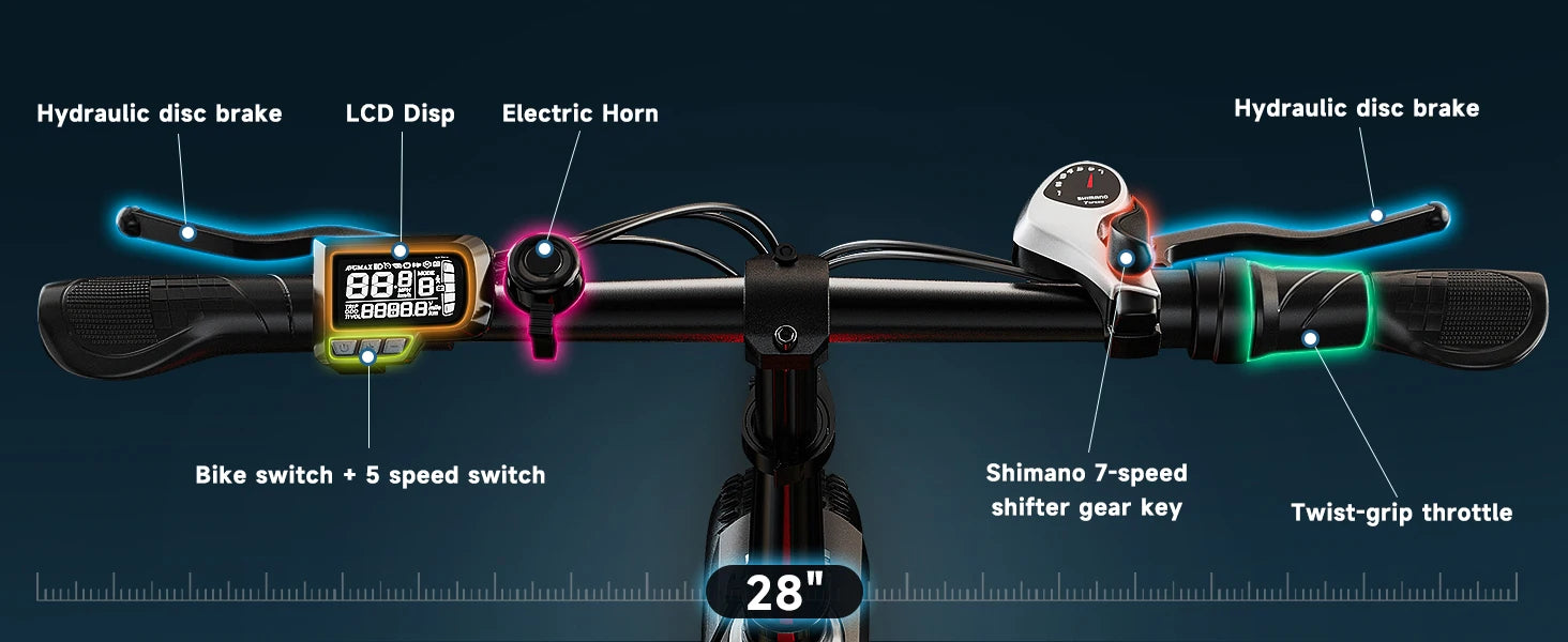 1000W Folding Electric Bike, 48V 20AH Large Removable Battery E Bike, 30+MPH, 80 Miles Max Range, 20