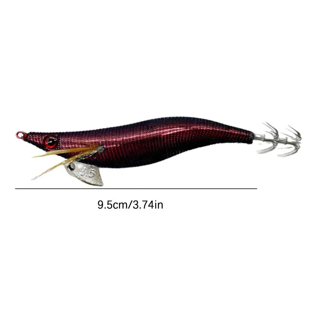 Wooden Shrimp Squid Hook Fluorescent Artificial Fishing Baits Realistic Simulation Fish Luring Tools For Sea Freshwater