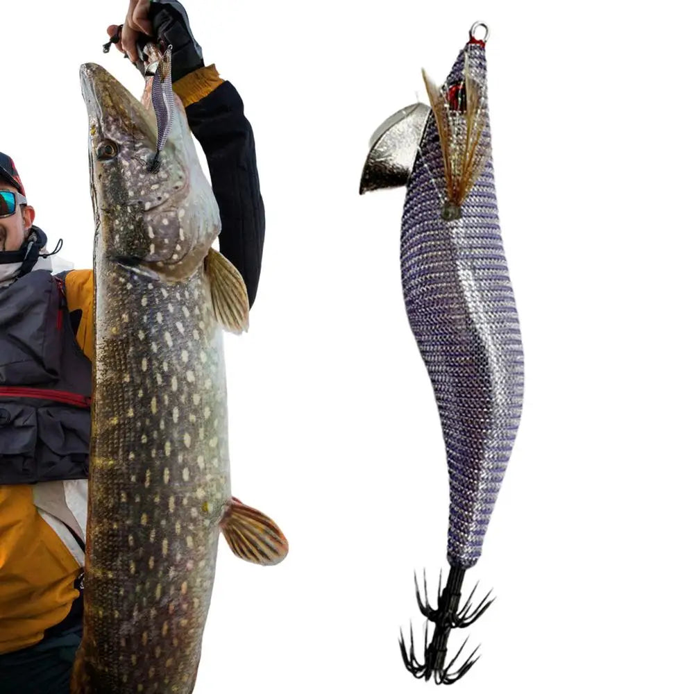 Glow Artificial Squid Lure Saltwater Wood Shrimp Lures Fluorescent Fishing Baits Realistic Freshwater Fish Luring For Sea River