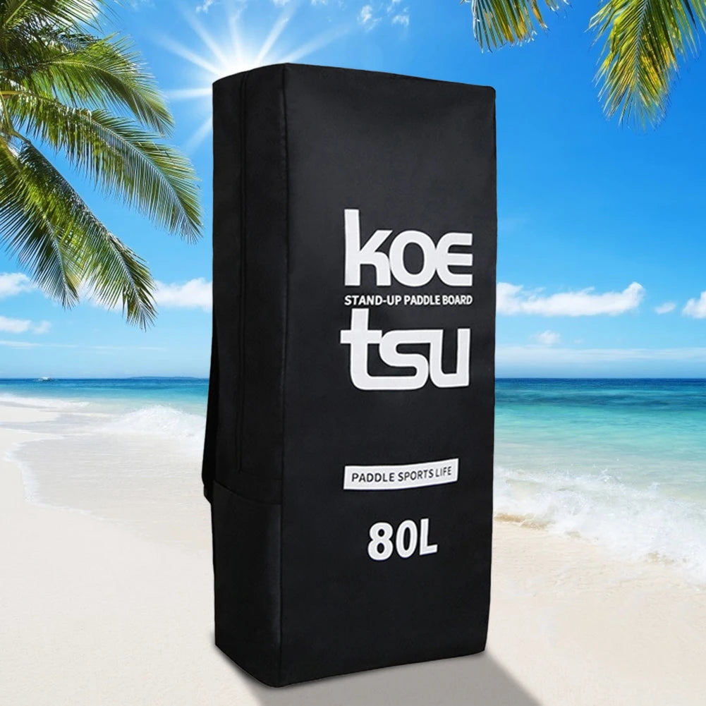Portable Paddle Board Bag Carrier Large Capacity 80L/105L Inflatable Paddle Backpack with Side Small Pocket for Outdoor Surfing