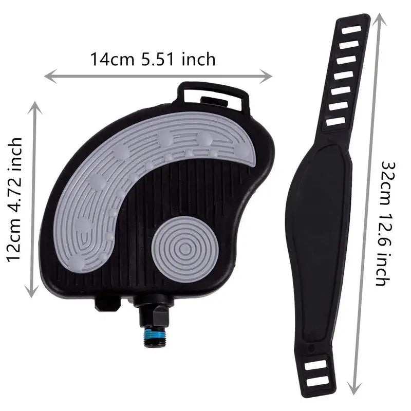 Exercise Bike Pedals 9/16 Universal Bike Pedal With Straps Universal Stationary Recumbent Bike Pedals 9/16 & 1/2 For Indoor