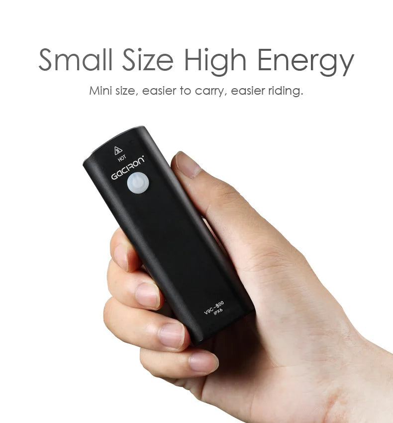 GACIRON 400-800LM Bicycle Headlight Bike Front Light with Wire Remote Switch IPX6 Waterproof Chargeable Pro Contest Flashlight