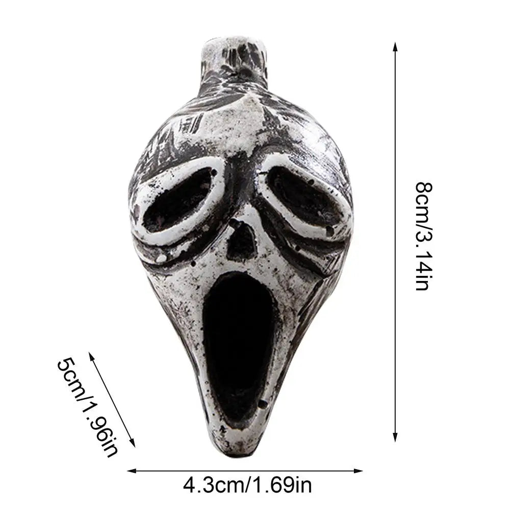 Death Whistle Screaming Whistle Instrument Skull Retro Aztec Death Halloween props Loudest Whistle with Human Sounding Screams