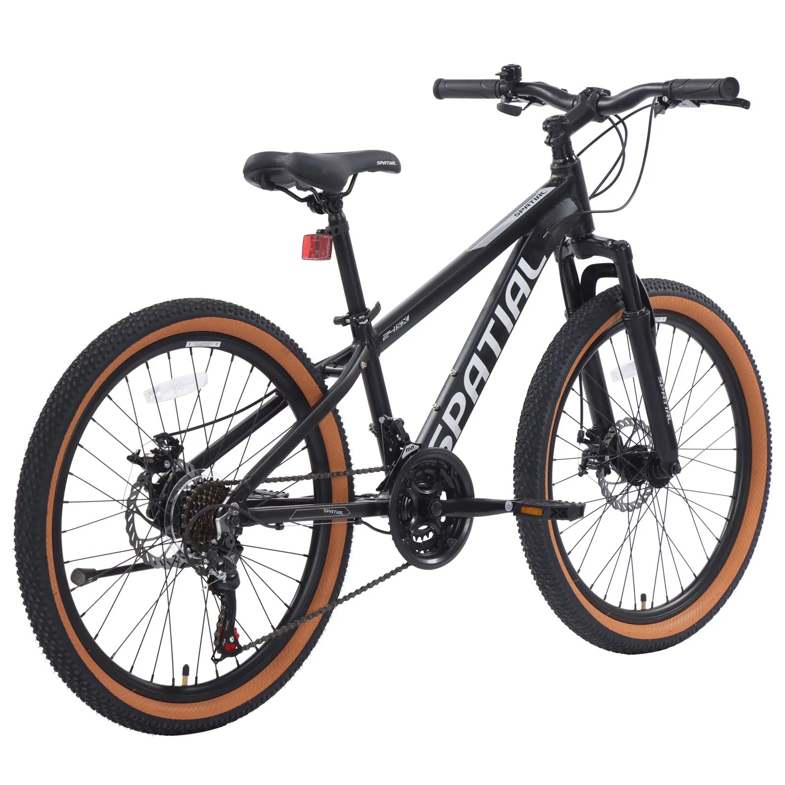 SPATIAL Mountain Bike 24 Inch, 21 Speed Aluminum Frame Lightweight Bike,Dual Disc Brake Bicycle for Teenager