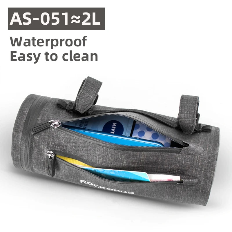 ROCKBROS Bike Front Bag Cycling Waterproof Large Capacity Handlebar Bag Portable MTB Road Bike Pannier Multi-purpose Leisure Bag
