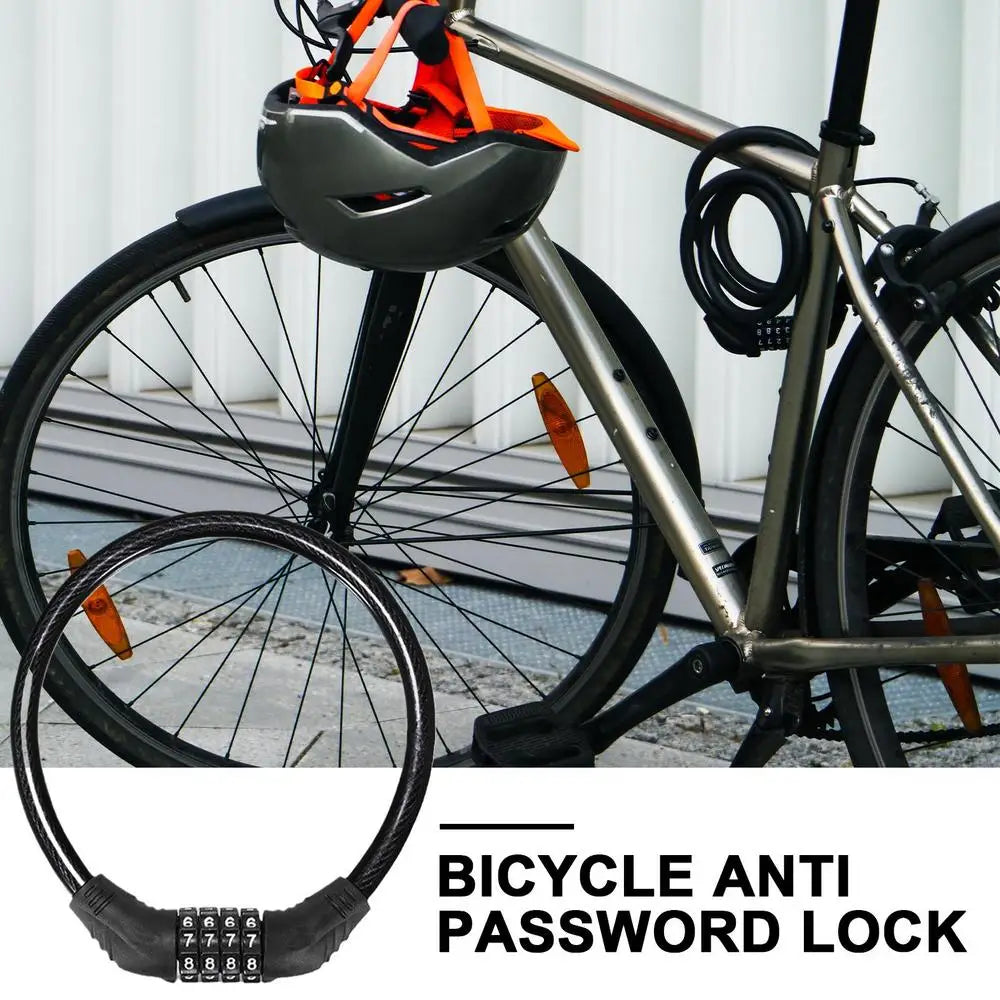 Anti-Theft Bicycle Combination Lock Combination Bikes Lock 4 Digit Heavy Duty Keyless Bicycles Lock For Electric Scooter Bikes