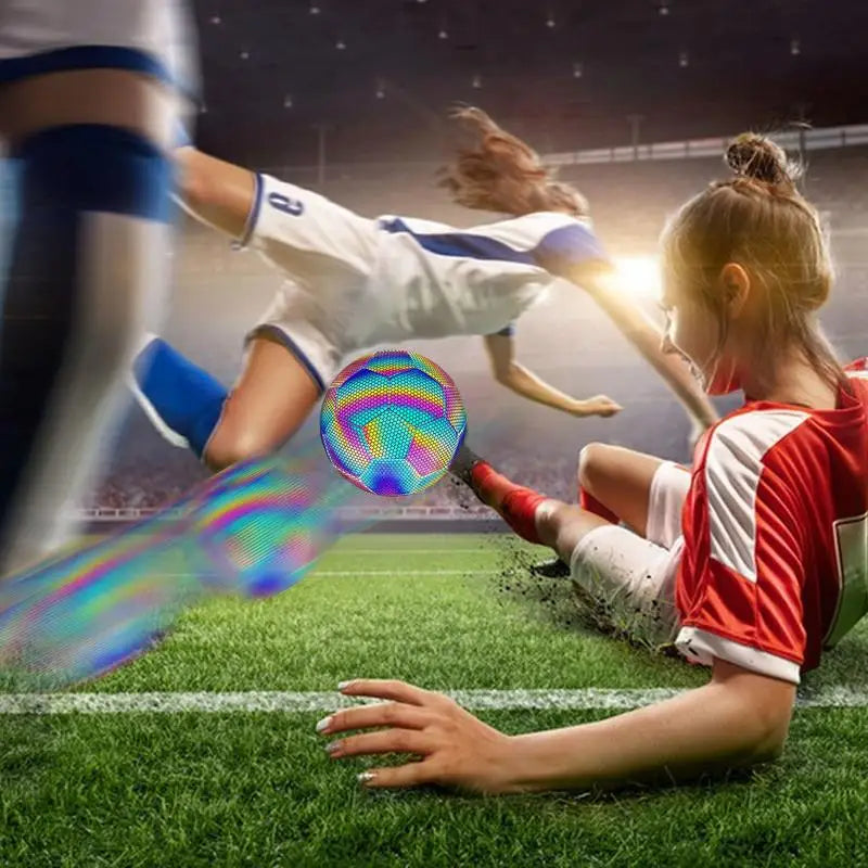 Reflective Football Light Up Reflective Football Light Up Football Soccer Glowing In The Dark Football Toy For Night Games And