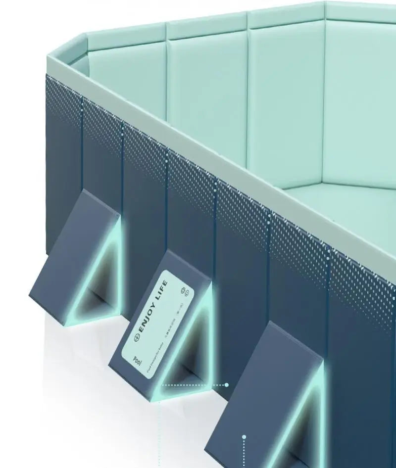 2.6/3m Foldable Large Rectangular Family Swimming Pool, Non-Inflatable, Easy Set-up, Suitable for Adults Kids Ideal for Outdoor