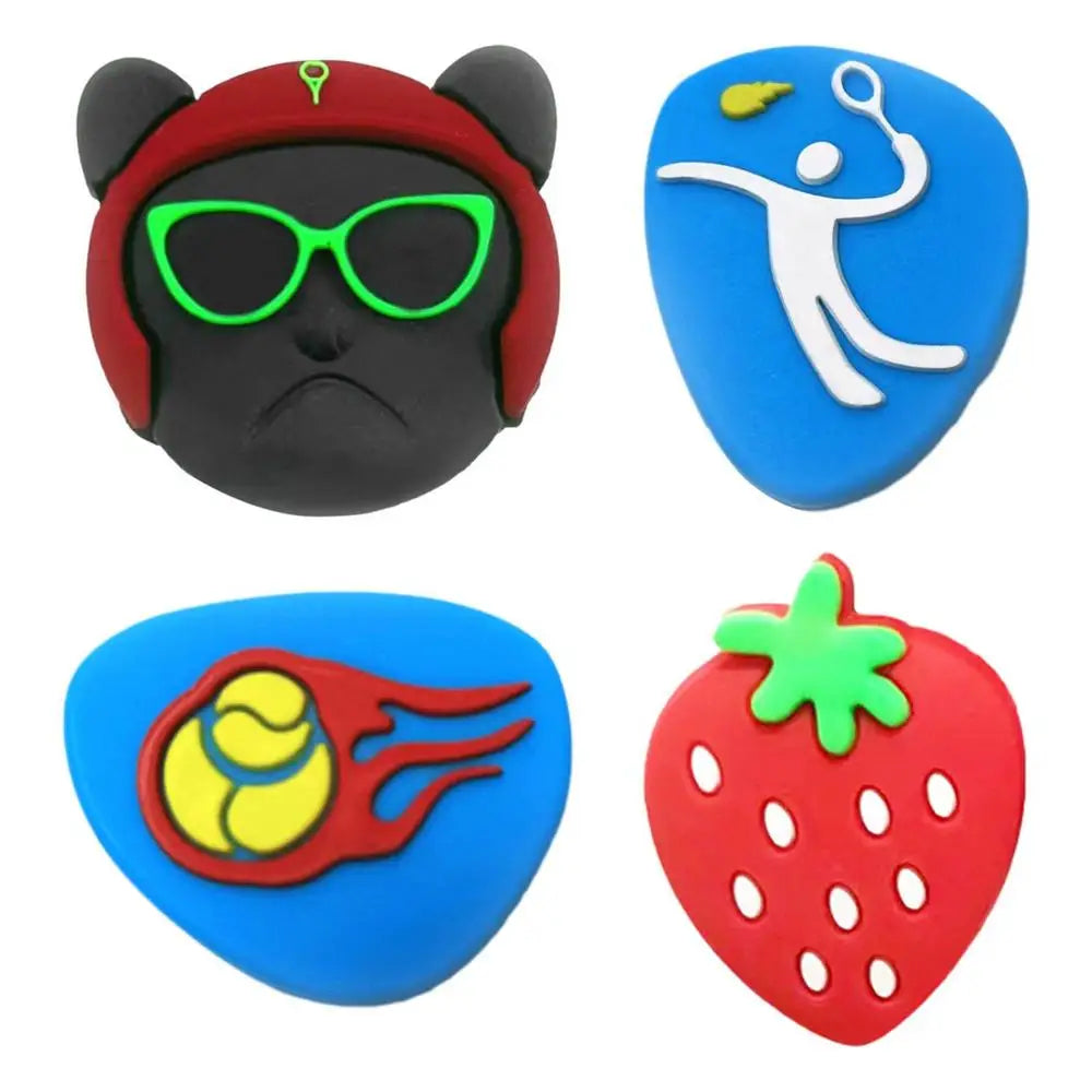 Tennis Racket Shock Absorbers Vibration Dampeners Durable Anti-vibration Silicone Cartoon Strawberry Tennis Accessories