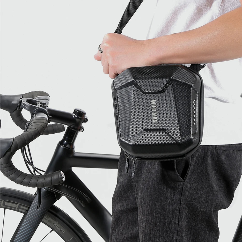 WILD MAN Front Tube Cycling Bag Multifunctional Bike Hard Shell Phone Case Large Capacity Reflective Pattern Bicycle Assessoires