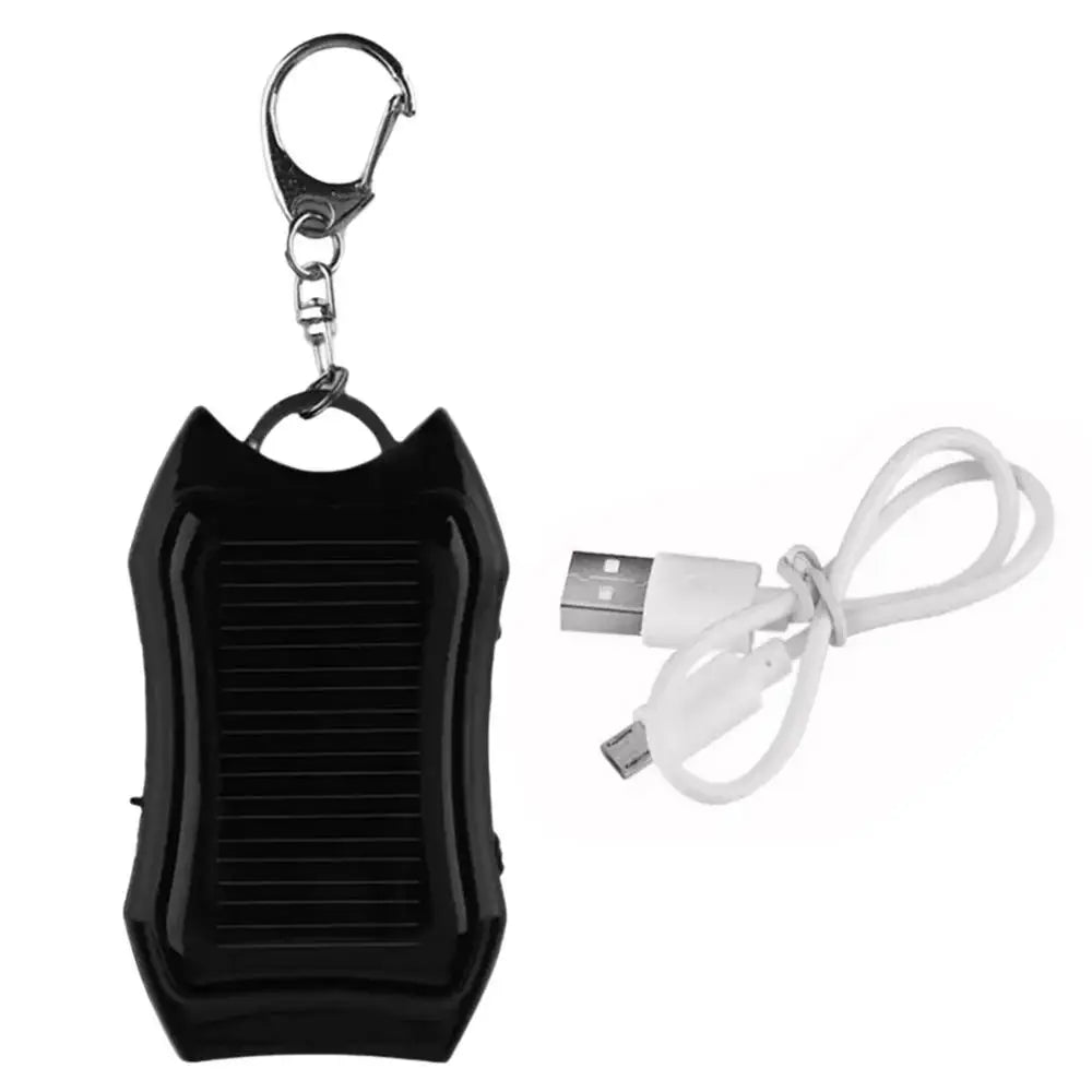 Solar Battery Charger With 3 LED Flashlight And Keychain Portable 1500amh Mobile Power Rechargeable Power Bank For Cellphone