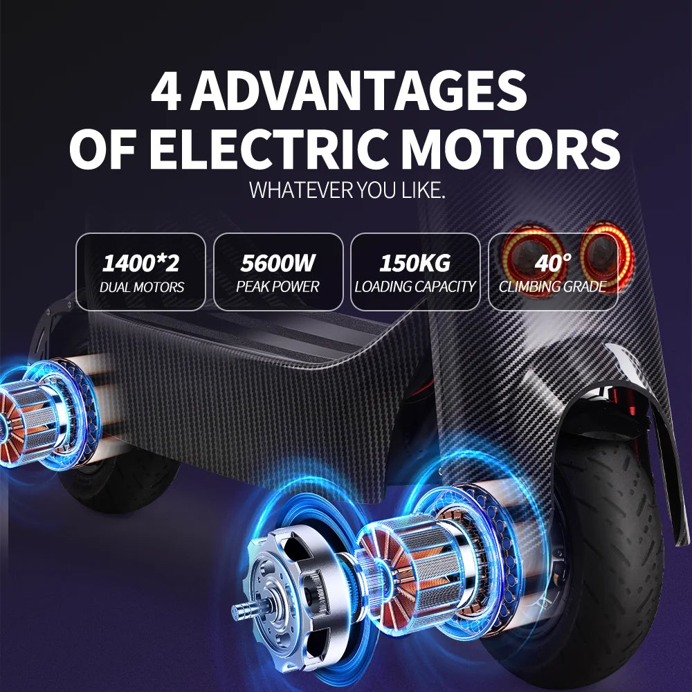 SONGZO BT1 adult electric scooter, 1400W*2 motor,60v 30Ah,folding E-scooter,11 inch tire E-Mountain Scooter