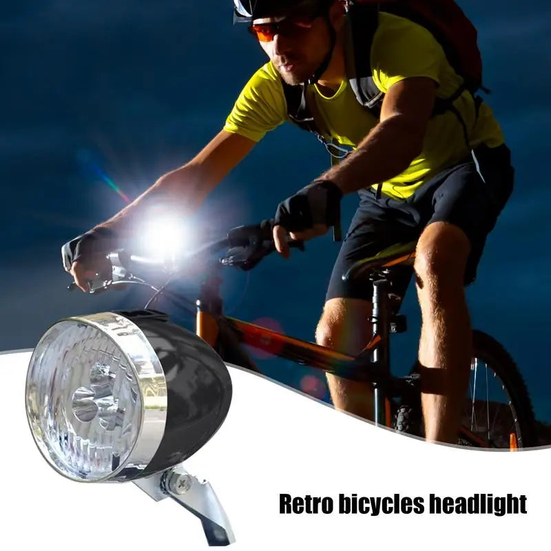 Bicycle Headlight 3 LED Vintage Ultra Bright Flashlight Light Lamp Bike Front Light Safe Abs Plastic Shell Retro Led Lamp