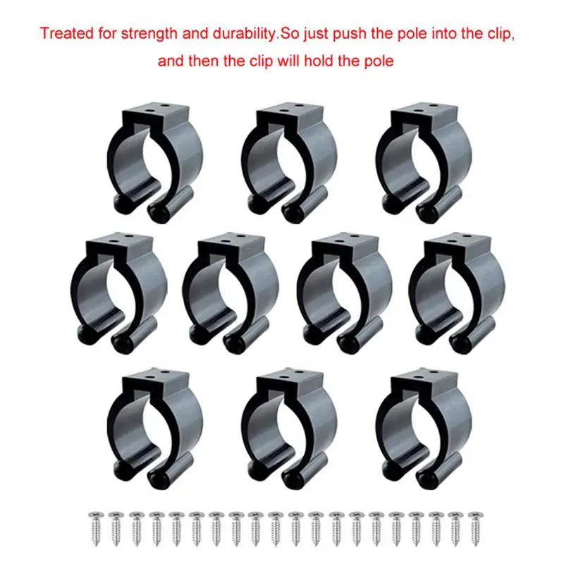 1Pc Nylon Portable Fishing Rod Clips Fishing Club Positioning Clamps Holder Wall Mounted Organizer Billiards Pole Rack 17mm/24mm