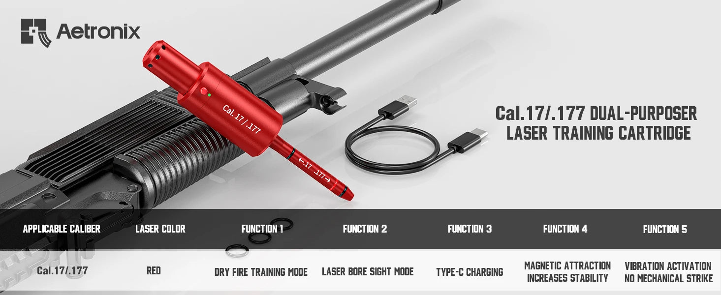 CAL.17 177 multifunctional magnetic red green light trainer, dual-purpose for training and calibration