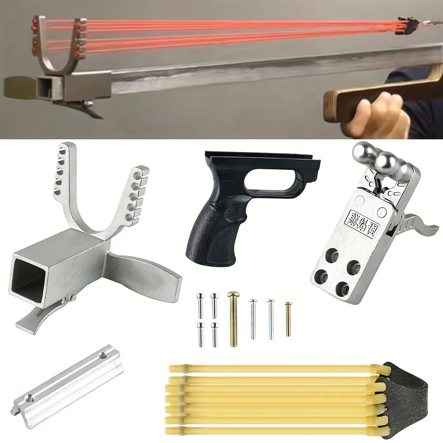 DIY Hunting Mechanical Slingshot Rifle Slingshot Release Device 5 Piece Set Strong Spring Composite 304 Stainless Steel Casting