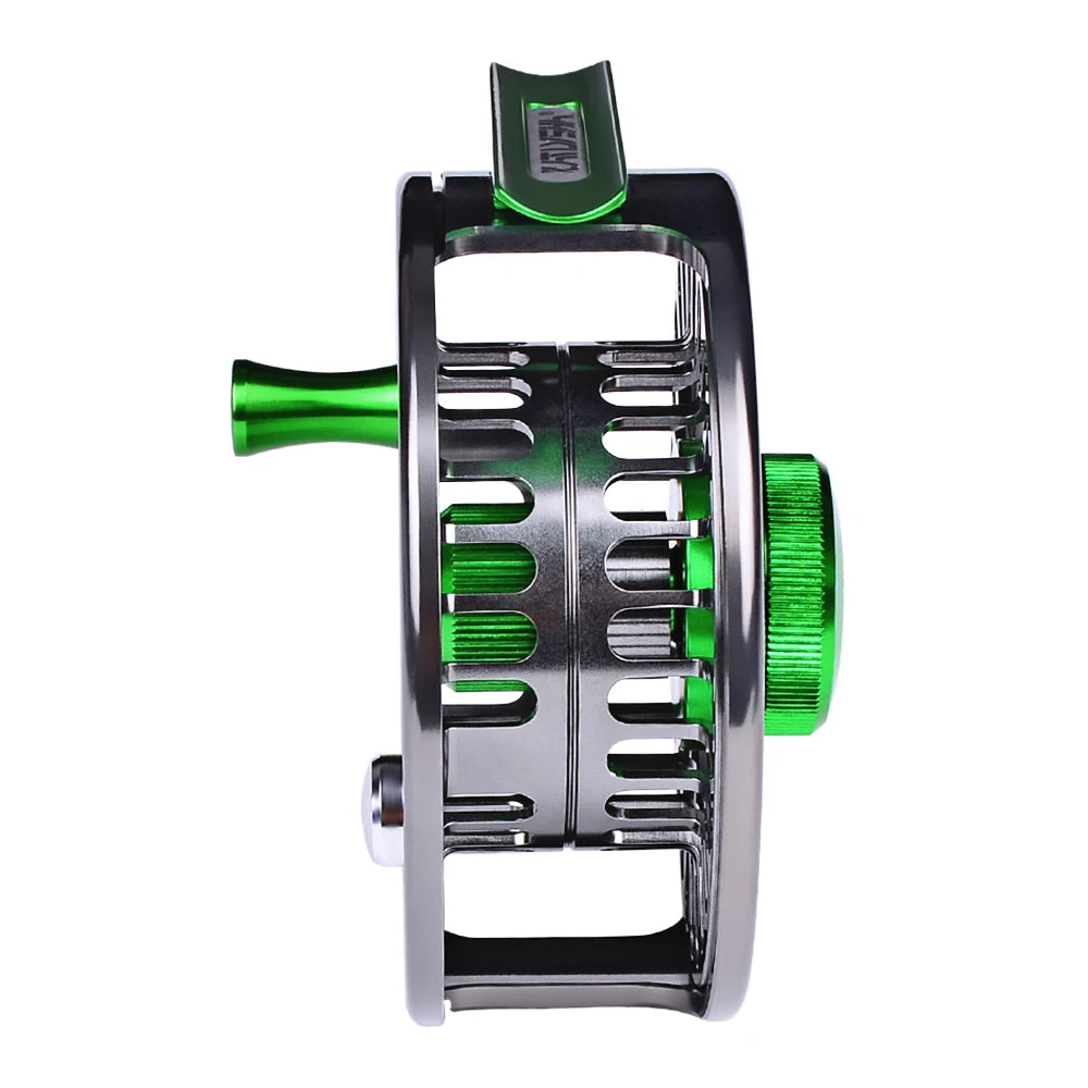 PROBEROS Aluminum 3+1 BB Fly Fishing Wheel Green & Gun Color Fly Fishing Reel CNC Machine Right & Left Handle Fly Reel