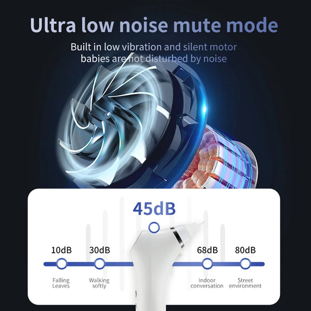 Ear Dryer 3 Gear Adjustable Temperature Ear Cleaning Swimming Bathing Water in Ears Smart Heating Ear Cleaner Silicone Ear Tips