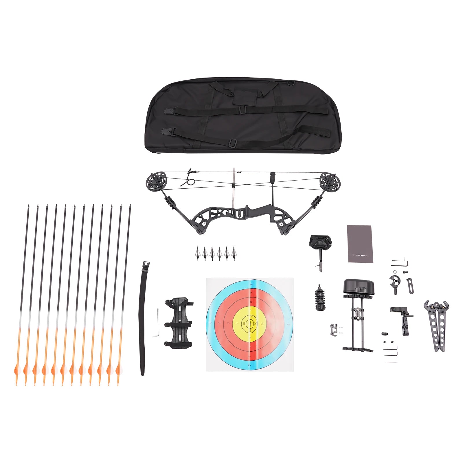 Compound Bow Arrow Set Archery Hunting Bow Set with Arrows and Target Papers, Draw Weight 30-60 lbs, Draw Length 19-30