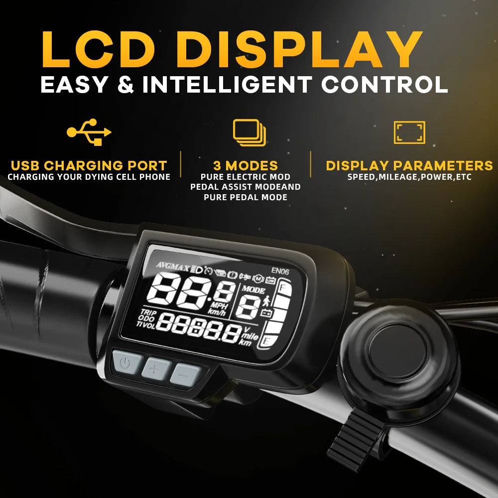 1000W Folding Electric Bike, 48V 20AH Large Removable Battery E Bike, 30+MPH, 80 Miles Max Range, 20