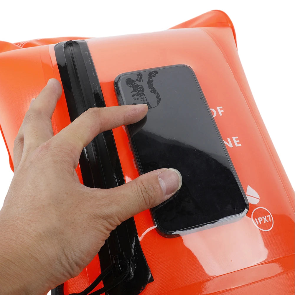 Inflatable Open Swimming Buoy PVC Tow Float Dry Bag Thickened Float Airbag With Strap Double Air Bag With Waist Belt For Sports