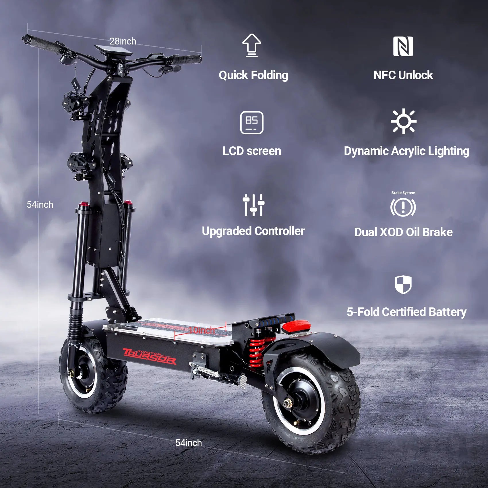 Upgraded Al-Alloy NFC Electric Scooter Smart Control 72V 50A 10000W 14 Inch Off-road/City Tyre Speed 120KM/H elektro scooter